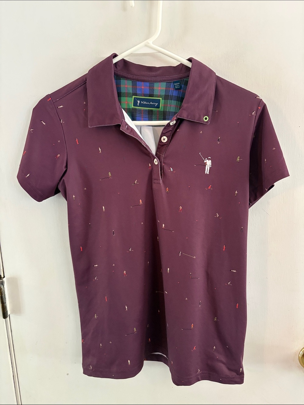 William Murray Golf Still Playing Around purple golfer polo Size Medium